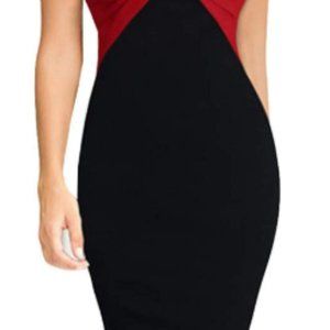 DEATU Women Work Dress Ladies Fashion Slim V-Neck